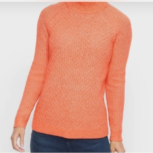 Talbots Long Sleeve Textured Stitch Wool Blend Pullover Sweater Size Medium - Picture 3 of 13